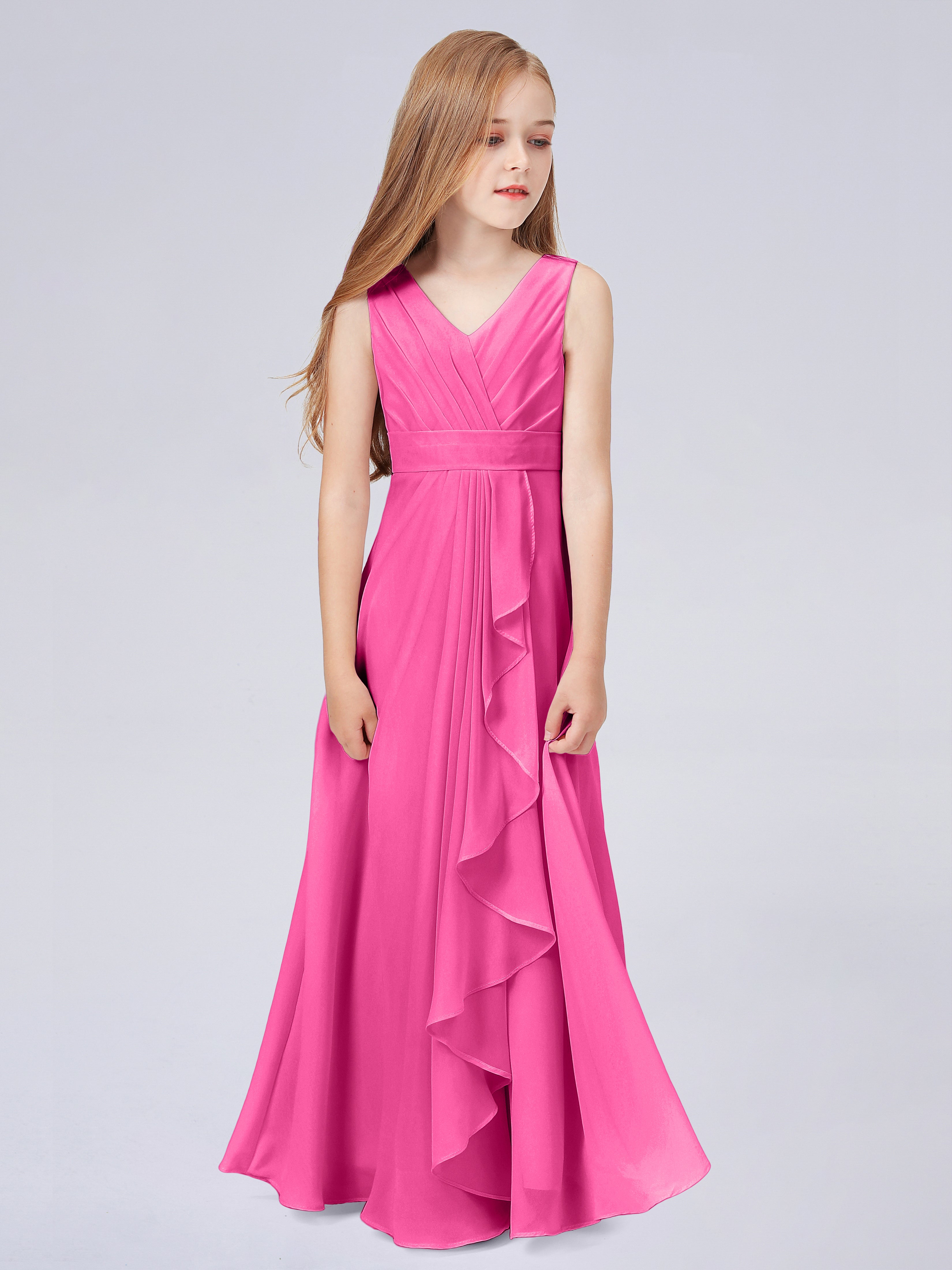 Tank Junior Bridesmaid Dress with Cascade