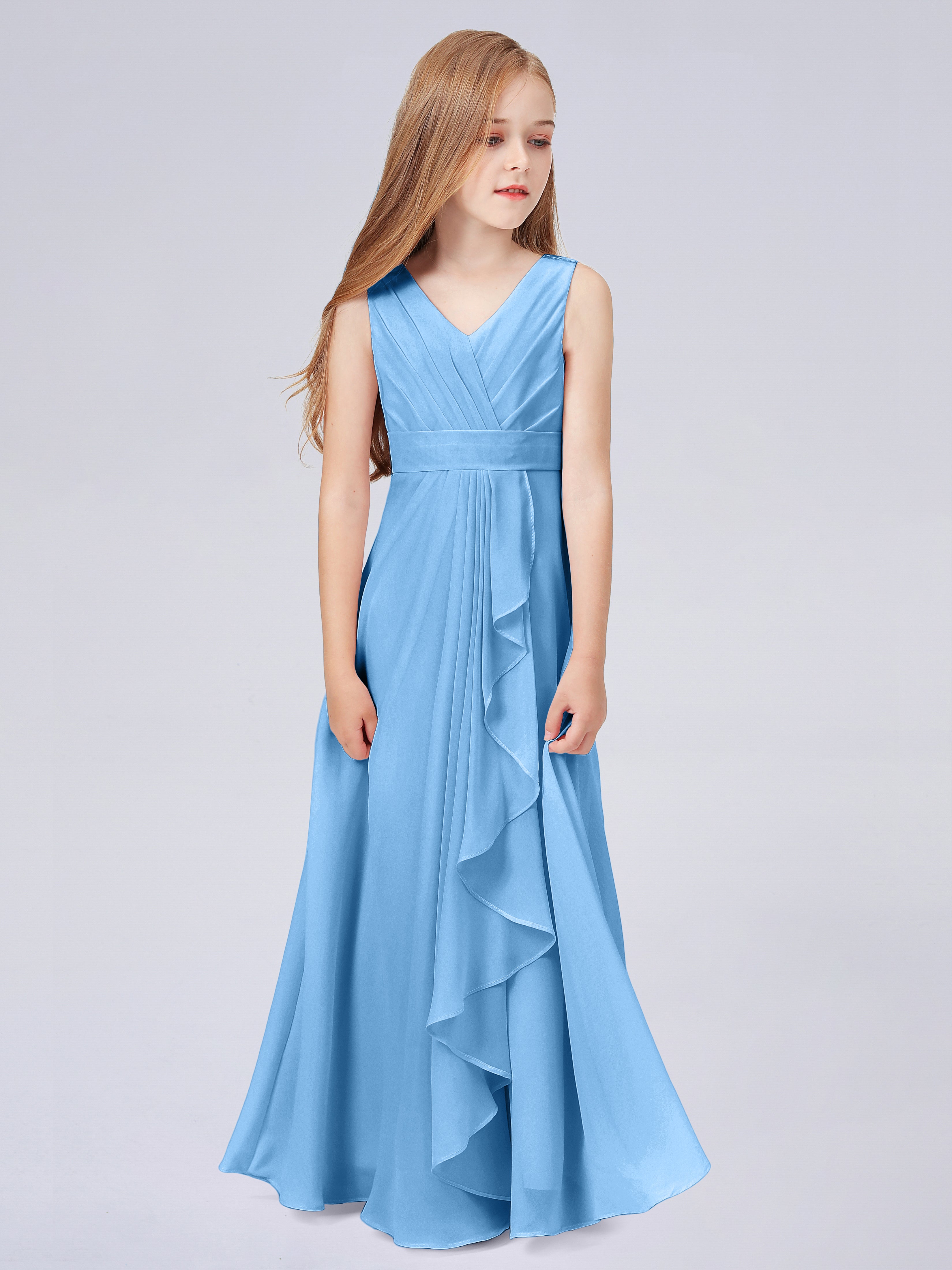 Tank Junior Bridesmaid Dress with Cascade