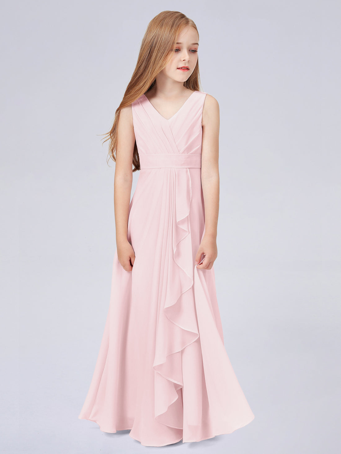 Tank Junior Bridesmaid Dress with Cascade