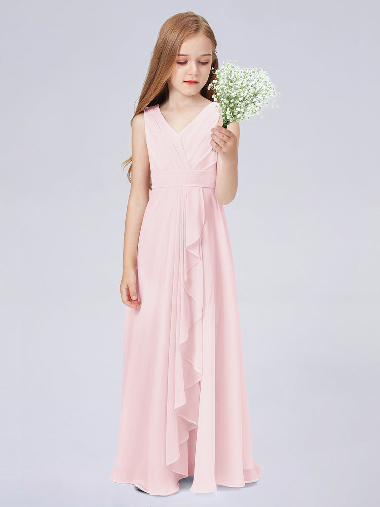 Tank Junior Bridesmaid Dress with Cascade