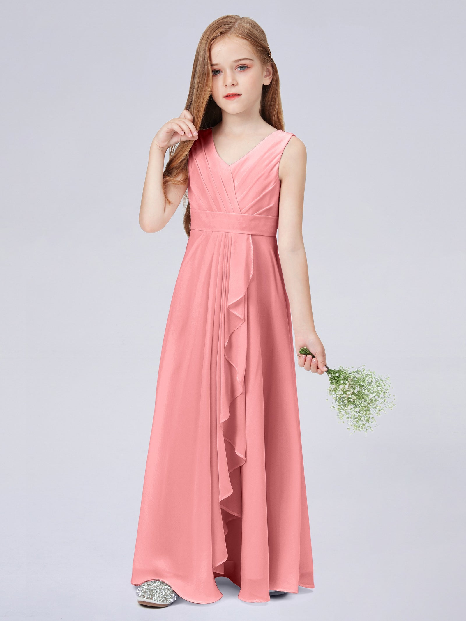 Tank Junior Bridesmaid Dress with Cascade