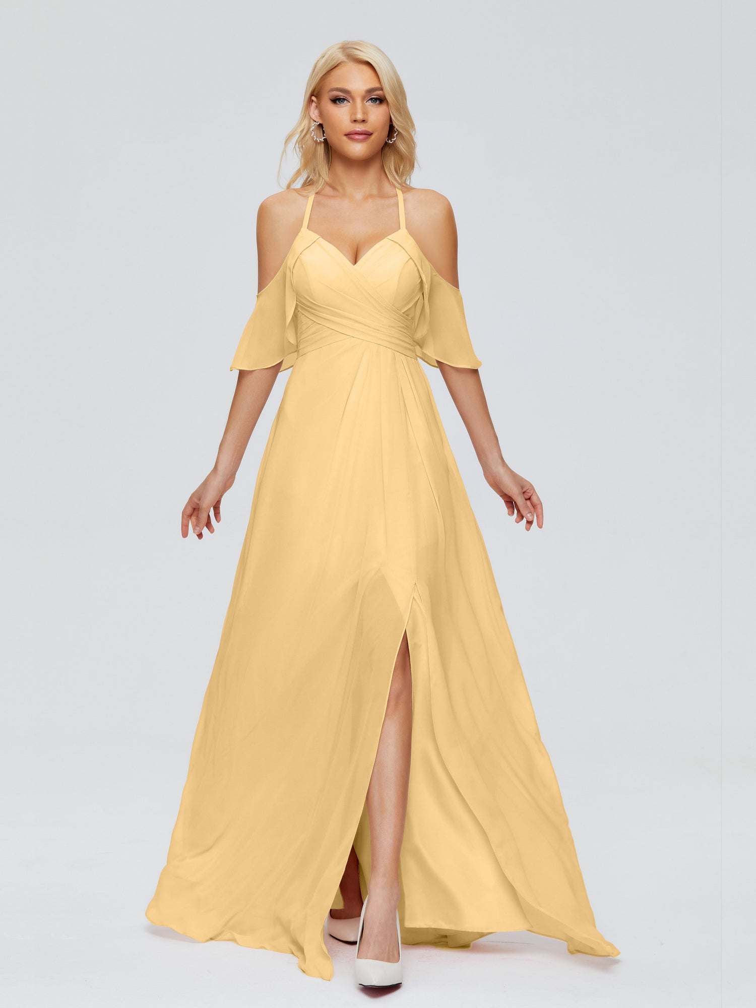 Taylor Elegant A-line Split Chiffon Bridesmaid Dresses