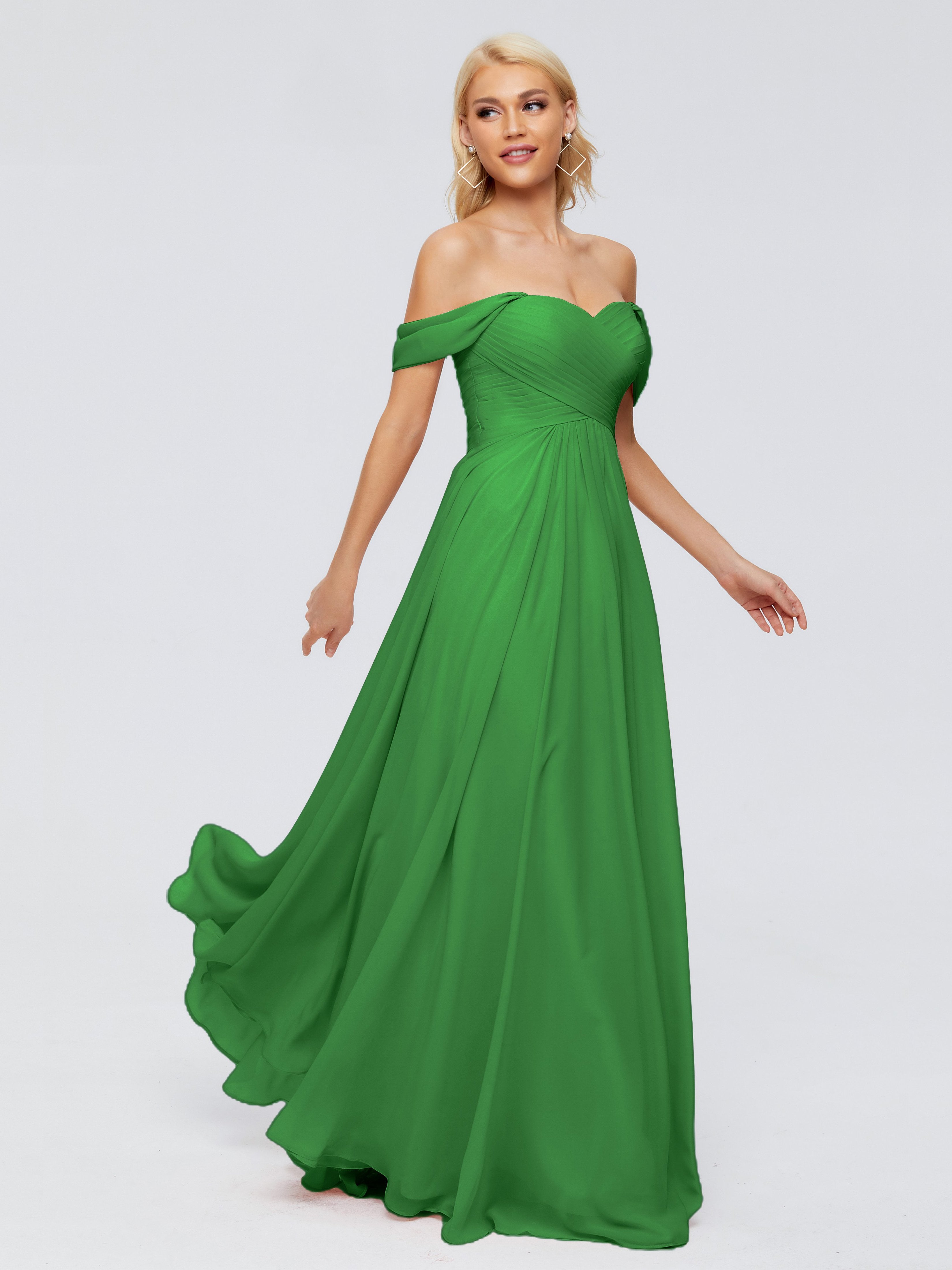 Trinity Gorgeous Off The Shoulder Long Chiffon Bridesmaid Dresses