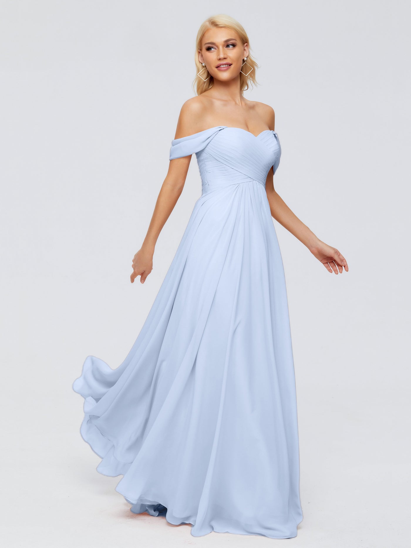 Trinity Gorgeous Off The Shoulder Long Chiffon Bridesmaid Dresses