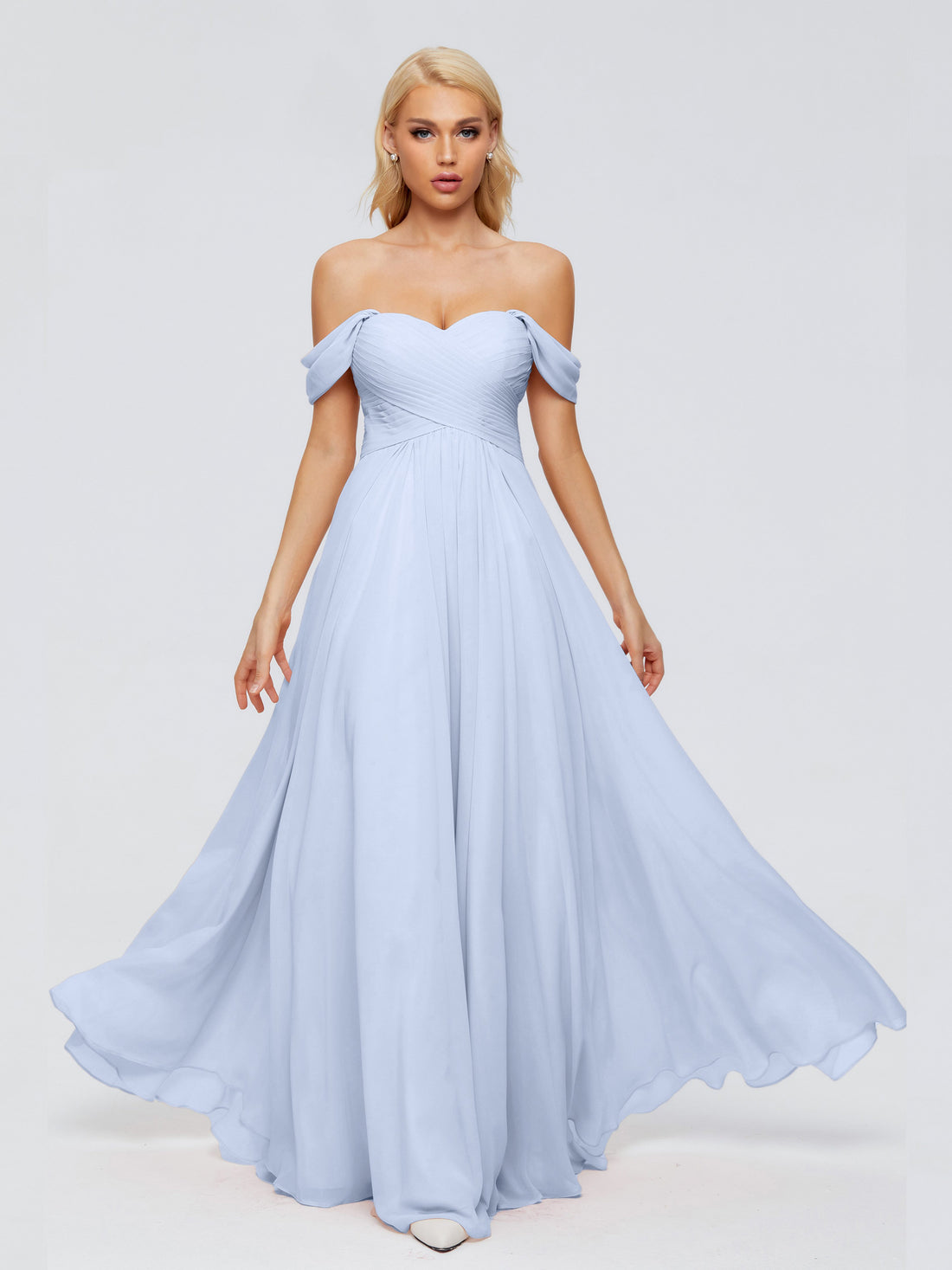 Trinity Gorgeous Off The Shoulder Long Chiffon Bridesmaid Dresses