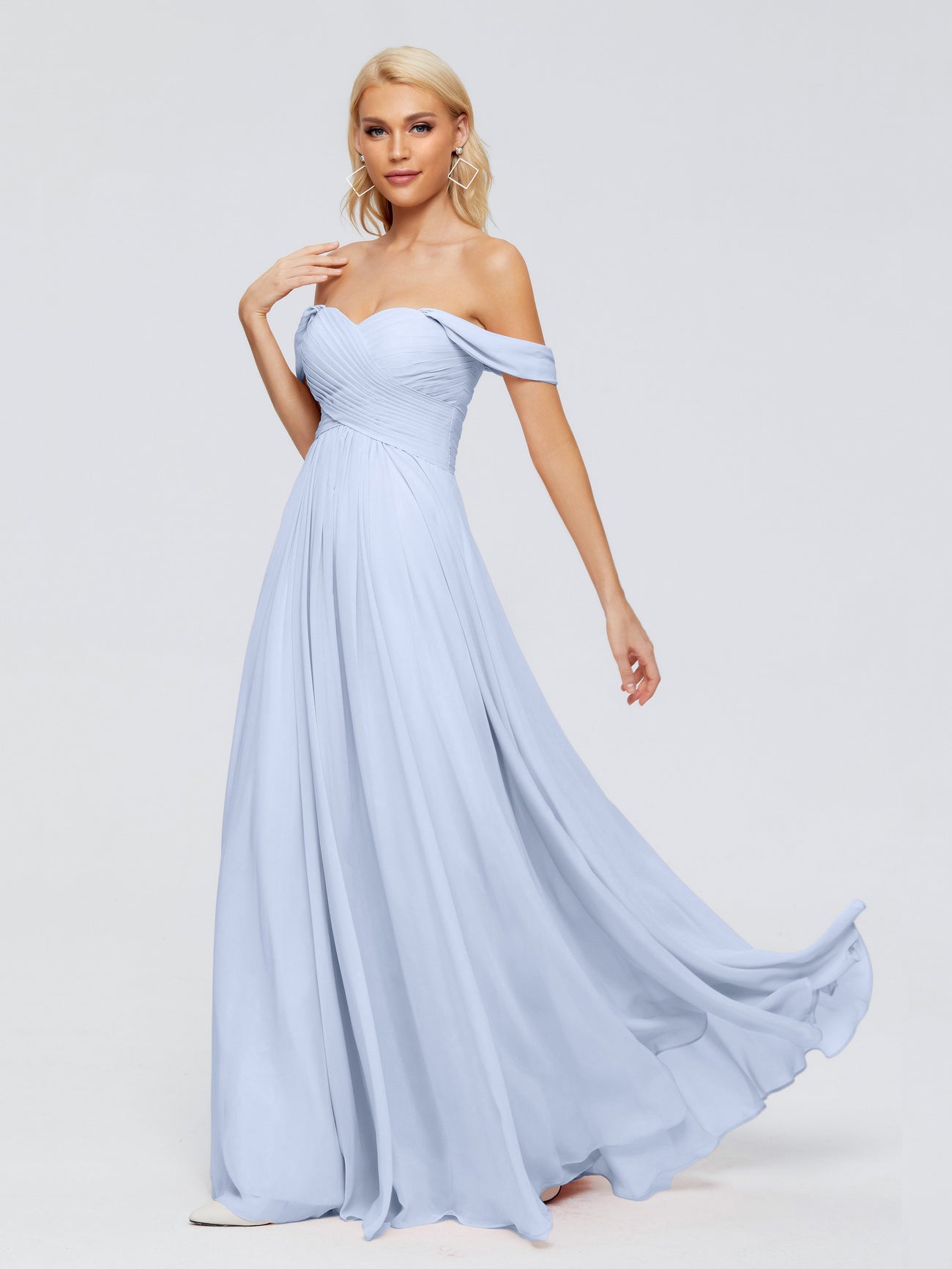 Trinity Gorgeous Off The Shoulder Long Chiffon Bridesmaid Dresses