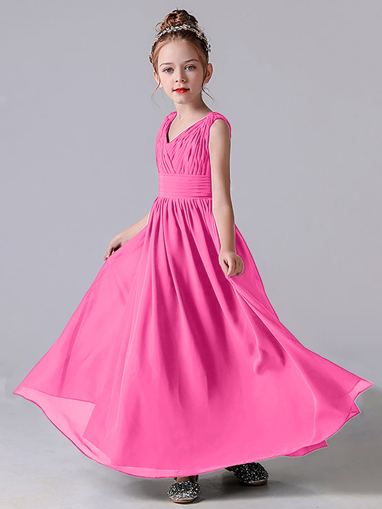 Halter Neck Lace Top Sleeveless Junior Bridesmaid Gown Azalea