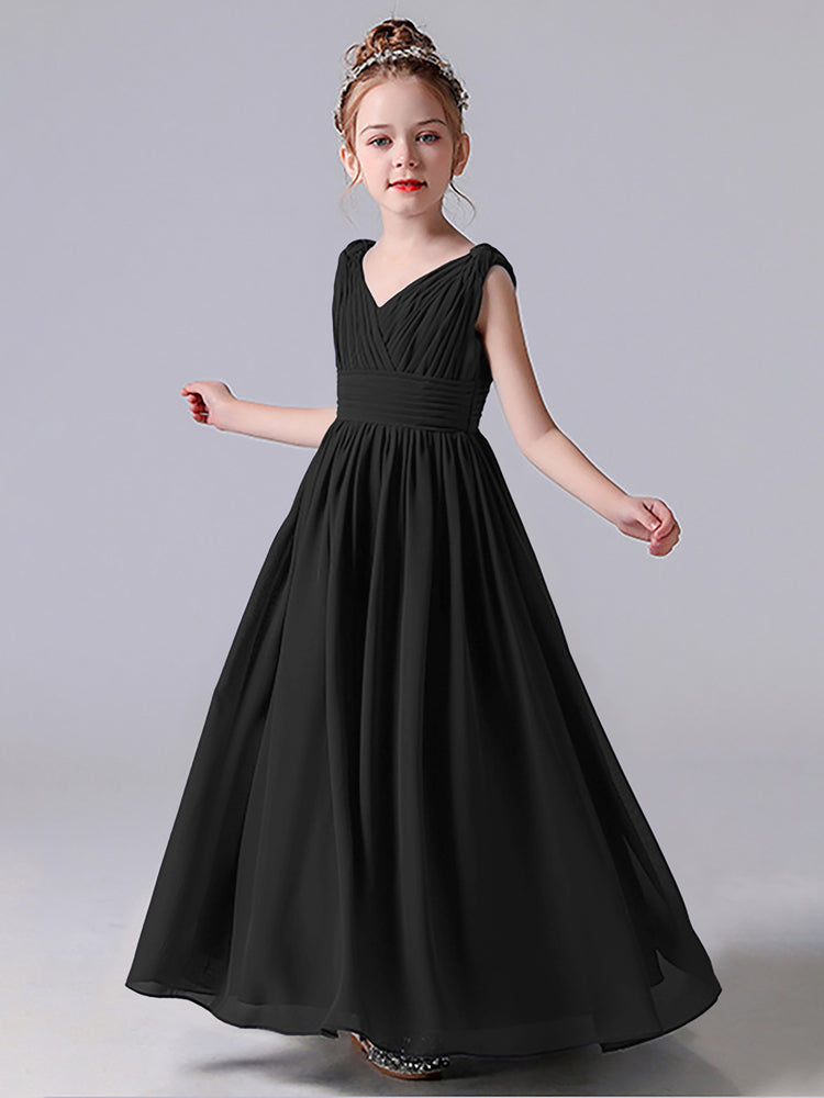 Halter Neck Lace Top Sleeveless Junior Bridesmaid Gown Sunset main image 1