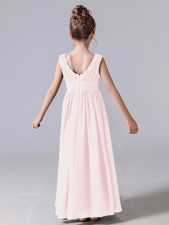 Shiny Pleat  Junior Bridesmaid Dress Sleeveless Flower Girl Dress main image 0